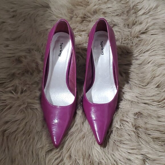 Vintage Y2K Light Purple Leather-Like Patent Heels - Picture 3 of 16